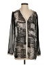 DKNYC 100% Polyester Gray Long Sleeve Blouse Size S - photo 1