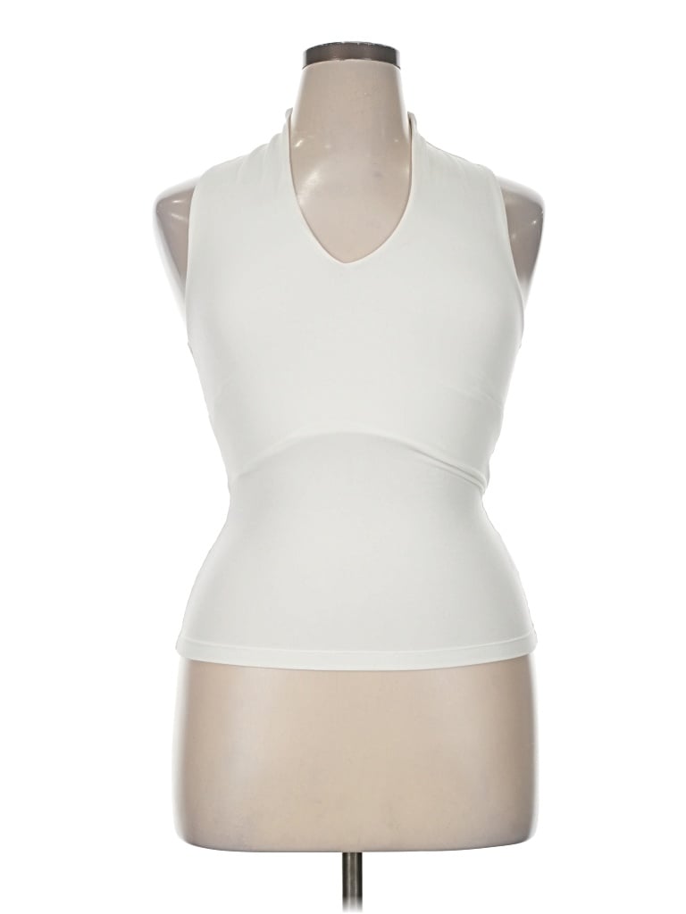Pre-owned Ruti Sleeveless Top Ivory Halter Neckline Tops In White