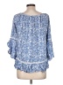 Fever 100% Rayon Blue 3/4 Sleeve Blouse Size L - photo 2