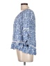 Fever 100% Rayon Blue 3/4 Sleeve Blouse Size L - photo 5