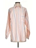 Ann Taylor LOFT Stripes Orange Long Sleeve Button-Down Shirt Size S - photo 1