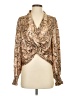 Aqua 100% Polyester Tan Long Sleeve Blouse Size XS - photo 1