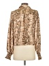 Aqua 100% Polyester Tan Long Sleeve Blouse Size XS - photo 2