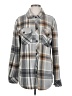 Thread & Supply 100% Polyester Plaid Gray Fleece Size S - photo 1