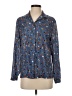 Graff Wear 100% Polyester Print Blue Long Sleeve Blouse Size XXS (estimated) - photo 1