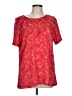 Banana Republic 100% Polyester Red Short Sleeve Blouse Size L - photo 1