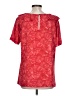 Banana Republic 100% Polyester Red Short Sleeve Blouse Size L - photo 2