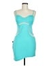 Bebe Color Block Teal Cocktail Dress Size M - photo 1