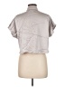 LIFE Metallic Silver Short Sleeve Blouse Size L - photo 2