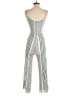 Lulus 100% Rayon Stripes Silver Jumpsuit Size XS - photo 2