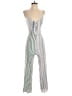 Lulus 100% Rayon Stripes Silver Jumpsuit Size XS - photo 1