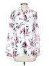 Acevog 100% Polyester Floral White Long Sleeve Blouse Size S - photo 1