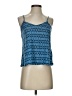 Topshop 100% Polyester Stripes Blue Sleeveless Top Size 4 - photo 1