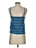 Topshop 100% Polyester Stripes Blue Sleeveless Top Size 4 - photo 2