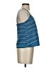 Topshop 100% Polyester Stripes Blue Sleeveless Top Size 4 - photo 4