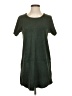 Olivaceous Solid Green Casual Dress Size S - photo 1