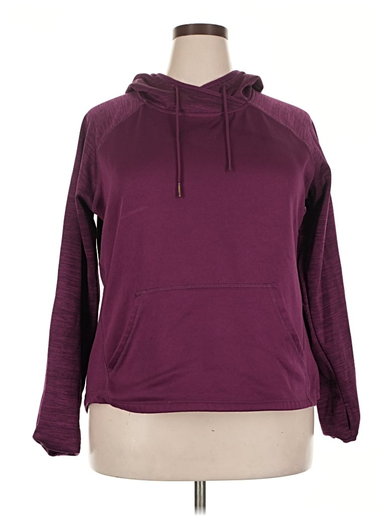 Pre-owned Athletic Works Pullover Hoodie In Burgundy