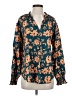 Umgee 100% Polyester Floral Teal Long Sleeve Blouse Size S - photo 1