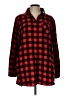Acting Pro Plaid Red Long Sleeve Button-Down Shirt Size L - photo 1