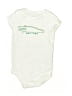 Stella McCartney 100% Cotton Solid Ivory Short Sleeve Onesie 6-9 MO / 9 MO - photo 2