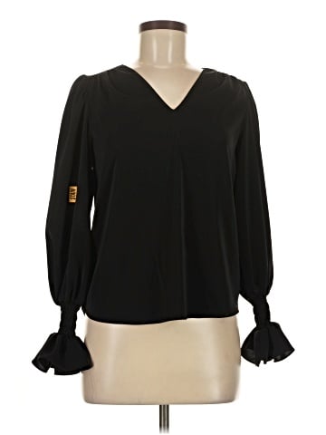 Aqua Long Sleeve Blouse (view 1)