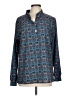 Unbranded 100% Polyester Paisley Blue Long Sleeve Blouse Size L - photo 1