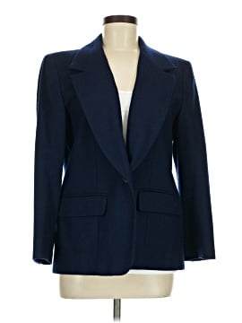 Blazer blu navy con bottoni decorati vintage in lana Pendleton