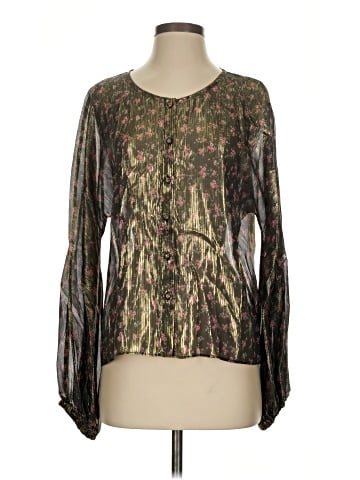 LoveShackFancy Long Sleeve Silk Top (view 1)