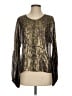 LoveShackFancy Floral Gold Green Long Sleeve Silk Top Size XS - photo 1