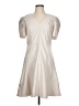 DKNY 100% Polyurethane Solid Ivory Casual Dress Size 10 - photo 1