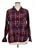Old Navy 100% Cotton Plaid Red Long Sleeve Button-Down Shirt Size XL - photo 1