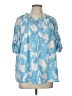 Current Air 100% Polyester Blue 3/4 Sleeve Blouse Size L - photo 1