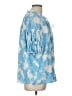 Current Air 100% Polyester Blue 3/4 Sleeve Blouse Size L - photo 4