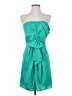 BCBGMAXAZRIA 100% Polyester Solid Teal Cocktail Dress Size 4 - photo 1