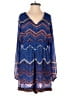 Celina Moon Chevron-herringbone Blue Romper Size S - photo 1