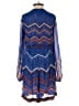 Celina Moon Chevron-herringbone Blue Romper Size S - photo 2