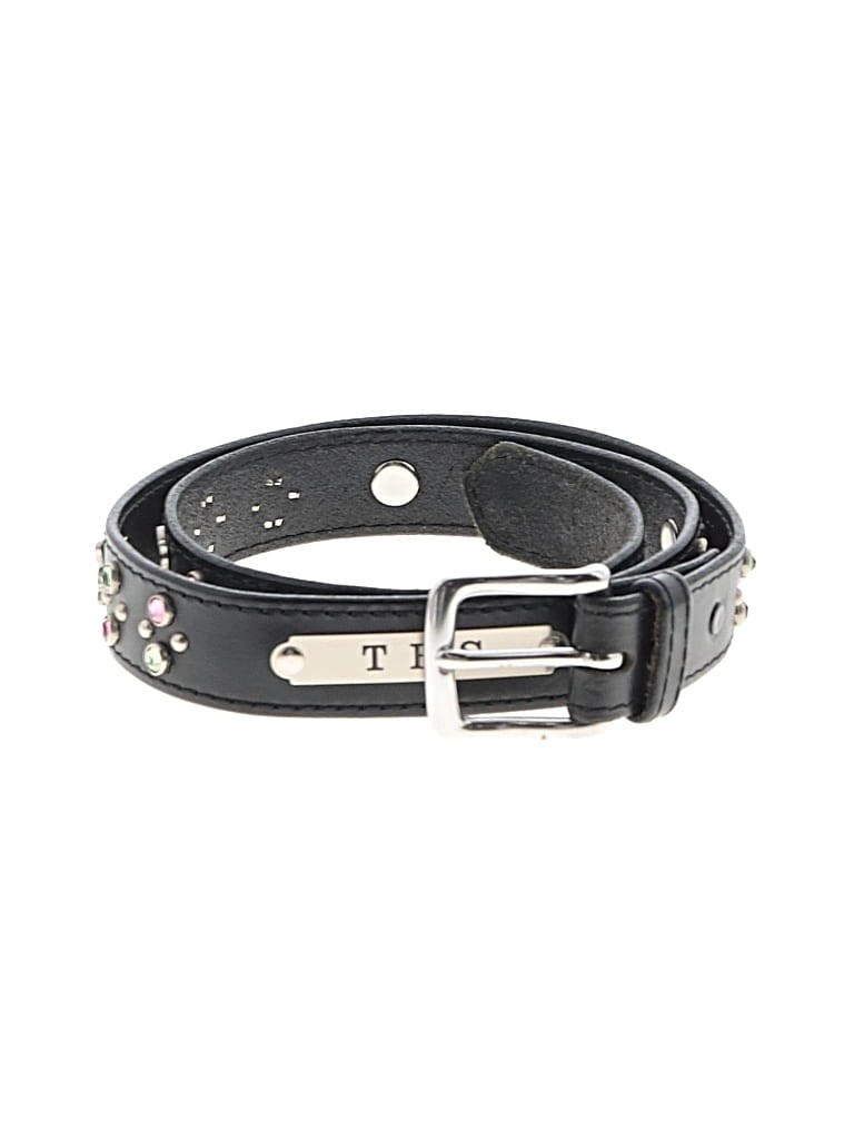 Pre-owned Assorted Brands Leather Belt In Black