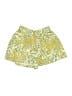 Glam 100% Polyester Print Yellow Shorts Size L - photo 1