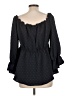 Lane Bryant 100% Polyester Black 3/4 Sleeve Blouse Size 10 - 12 Plus - photo 2