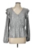 Belldini Silver Long Sleeve Blouse Size L - photo 1