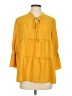 Kancy Kole Yellow 3/4 Sleeve Blouse Size S - photo 1