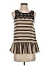 Free People 100% Cotton Tan Black Sleeveless Top Size XS (estimated) - photo 1