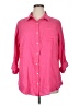 Unbranded Pink 3/4 Sleeve Button-Down Shirt Size 0X (estimated) - photo 1