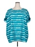 Lane Bryant 100% Polyester Teal Short Sleeve Top Size 28 - photo 1