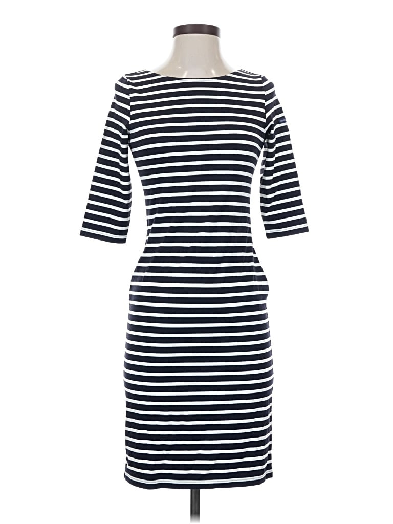 Saint James Casual Dress - Sheath: Blue Stripes Pattern Dresses - Used - Size 4