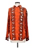 Equipment Animal Print Orange Long Sleeve Blouse Size S - photo 1