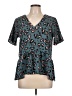 Caramela Teal Short Sleeve Blouse Size L - photo 1