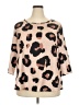 Emery Rose Animal Print Tan 3/4 Sleeve Blouse Size 2X - photo 1