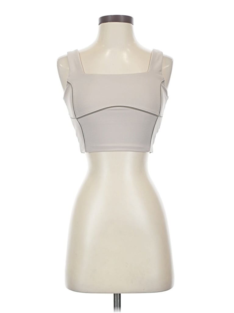 Pre-owned Ypb Tube Top Silver Strapless Neckline Tops