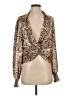 Aqua 100% Polyester Tan Long Sleeve Blouse Size S - photo 1